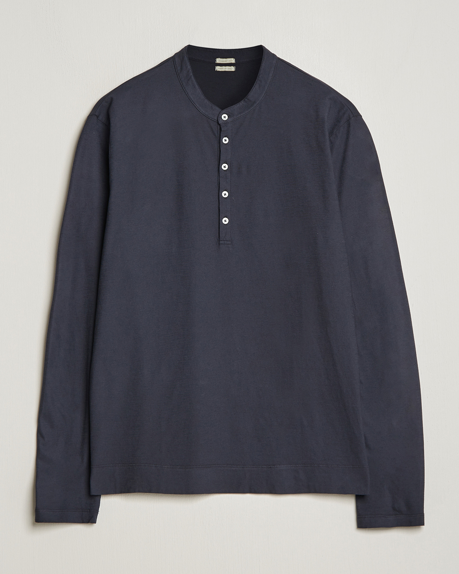Men | Sweaters & Knitwear | Massimo Alba | Hawai Watercolor Henley Washed Black
