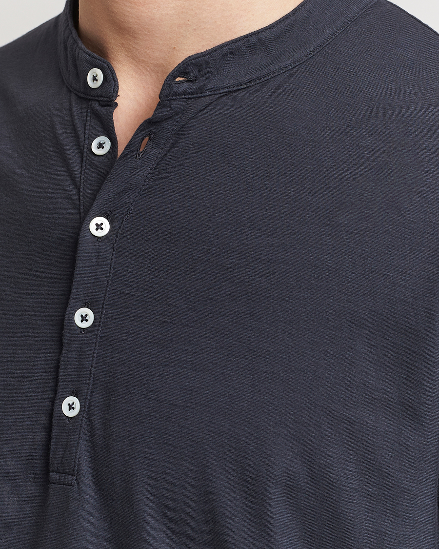 Men | Sweaters & Knitwear | Massimo Alba | Hawai Watercolor Henley Washed Black