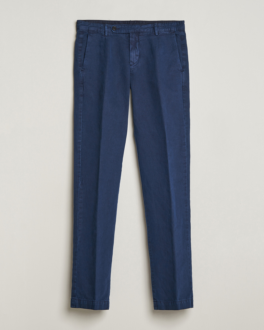 Men | Trousers | Massimo Alba | Ionio Cotton Trousers Navy