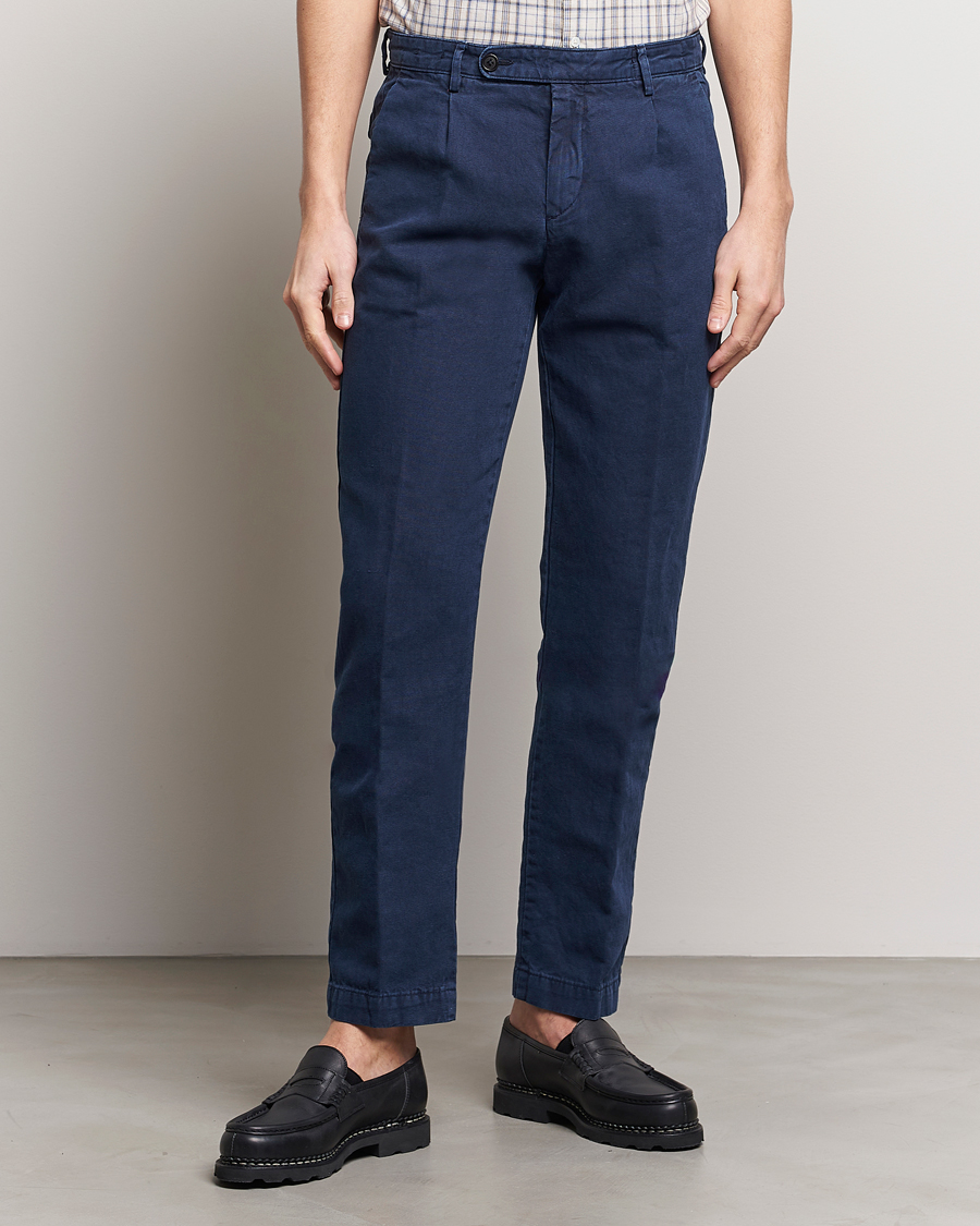 Men | Trousers | Massimo Alba | Ionio Cotton Trousers Navy
