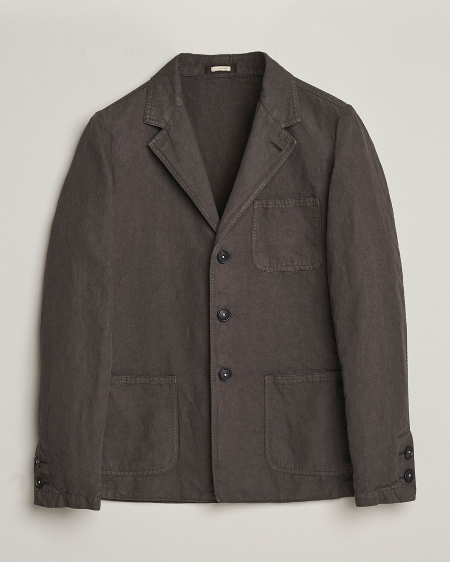 Men | Coats & Jackets | Massimo Alba | Baglietto Washed Cotton Work Jacket Dark Brown