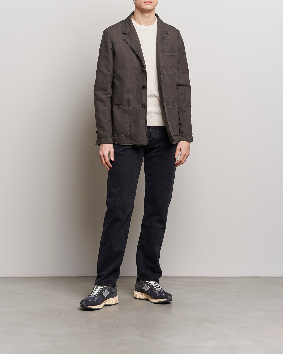 Men | Coats & Jackets | Massimo Alba | Baglietto Washed Cotton Work Jacket Dark Brown