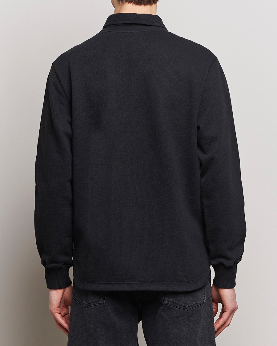 Men | Sweaters & Knitwear | Stone Island | Heavy Cotton Fleece Half Zip Sweatshirt Black
