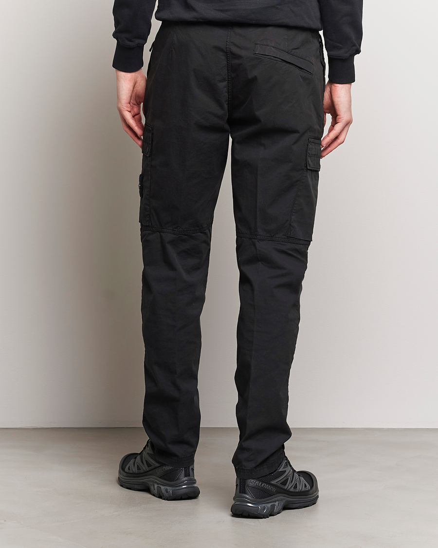 Men | Trousers | Stone Island | Tapered Supima Cotton Cargo Pants Black