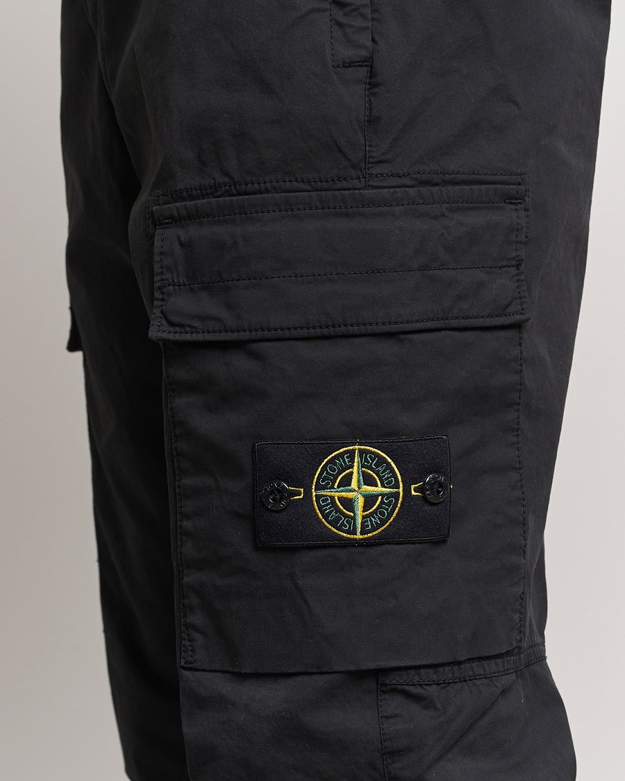 Men | Trousers | Stone Island | Tapered Supima Cotton Cargo Pants Black