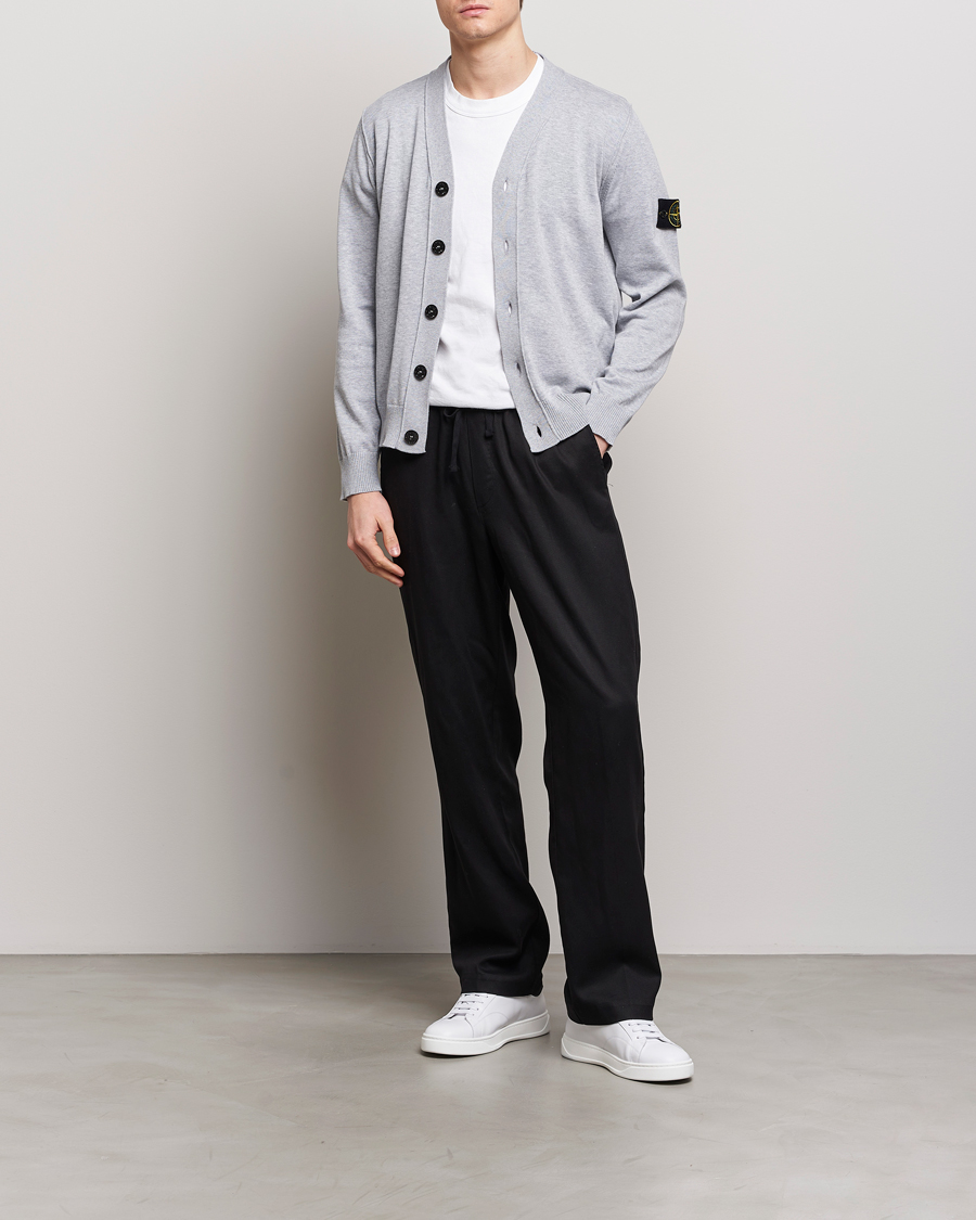 Men | Sweaters & Knitwear | Stone Island | Soft Organic Cotton Cardigan Dark Grey Melange