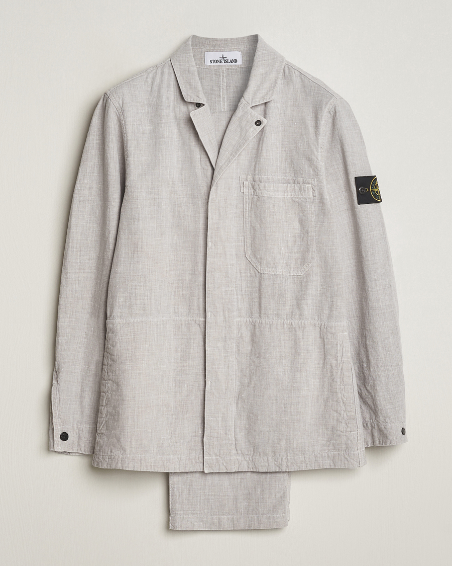 Men | Suits | Stone Island | Linen Nylon Relaxed Suit Dove Grey