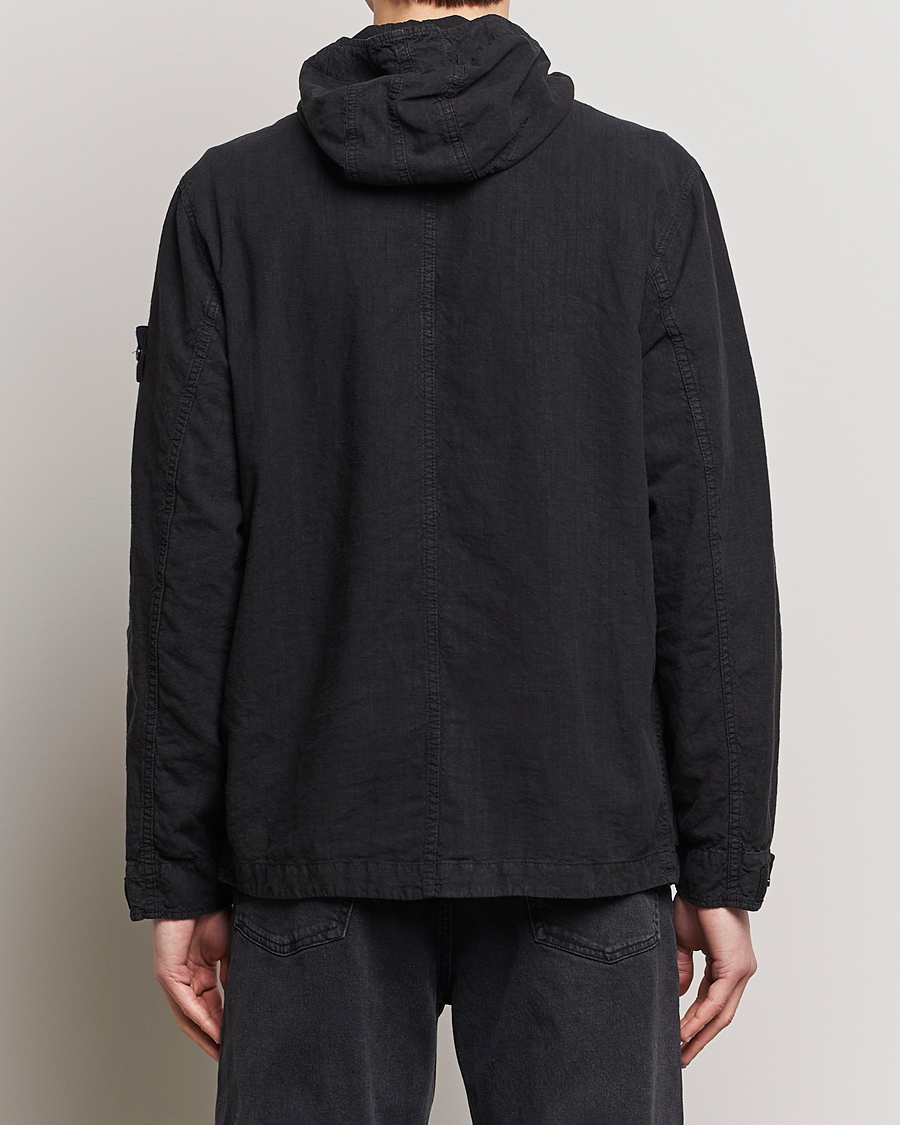 Men | Coats & Jackets | Stone Island | Linen Nylon Hooded Jacket Black