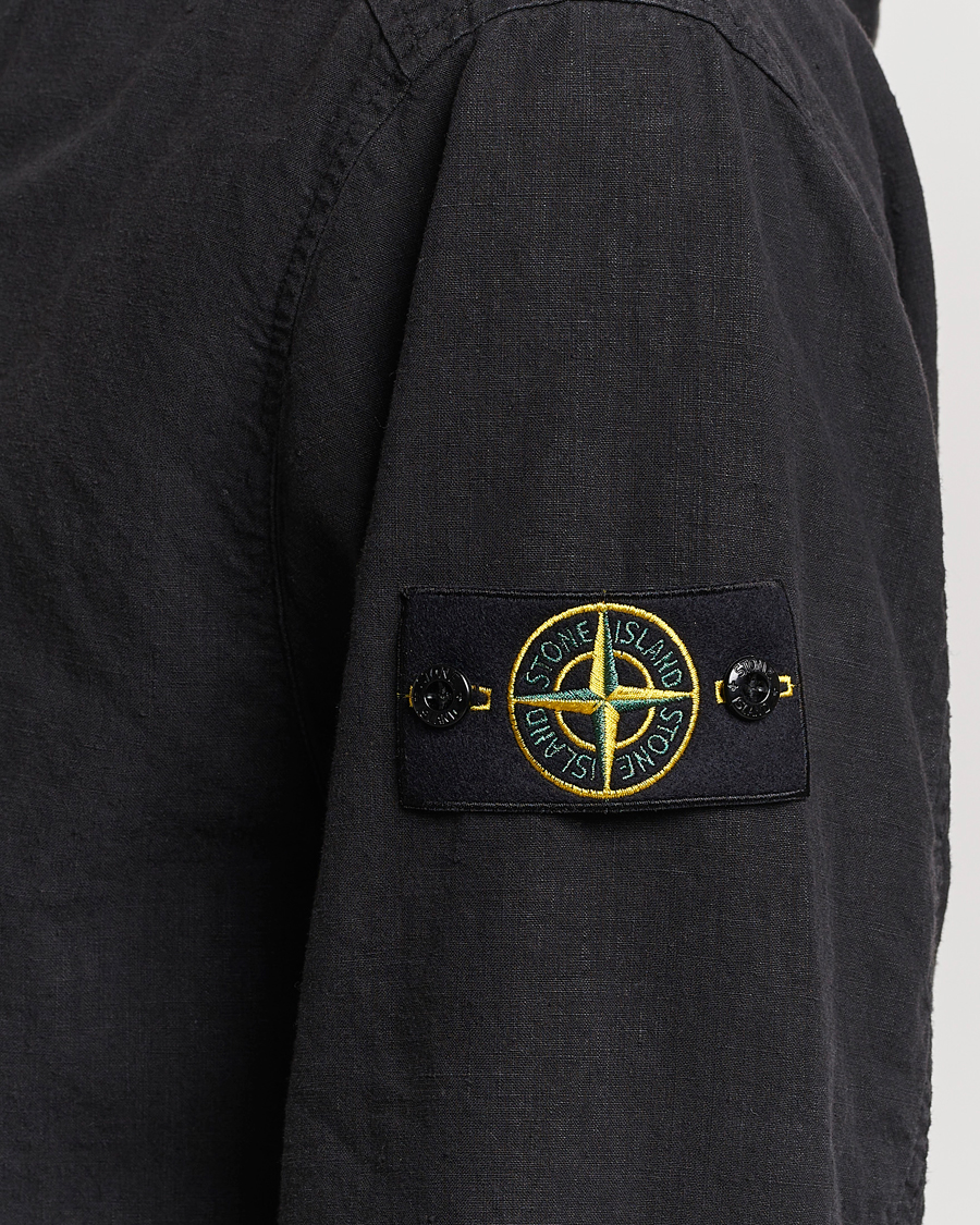 Men | Coats & Jackets | Stone Island | Linen Nylon Hooded Jacket Black