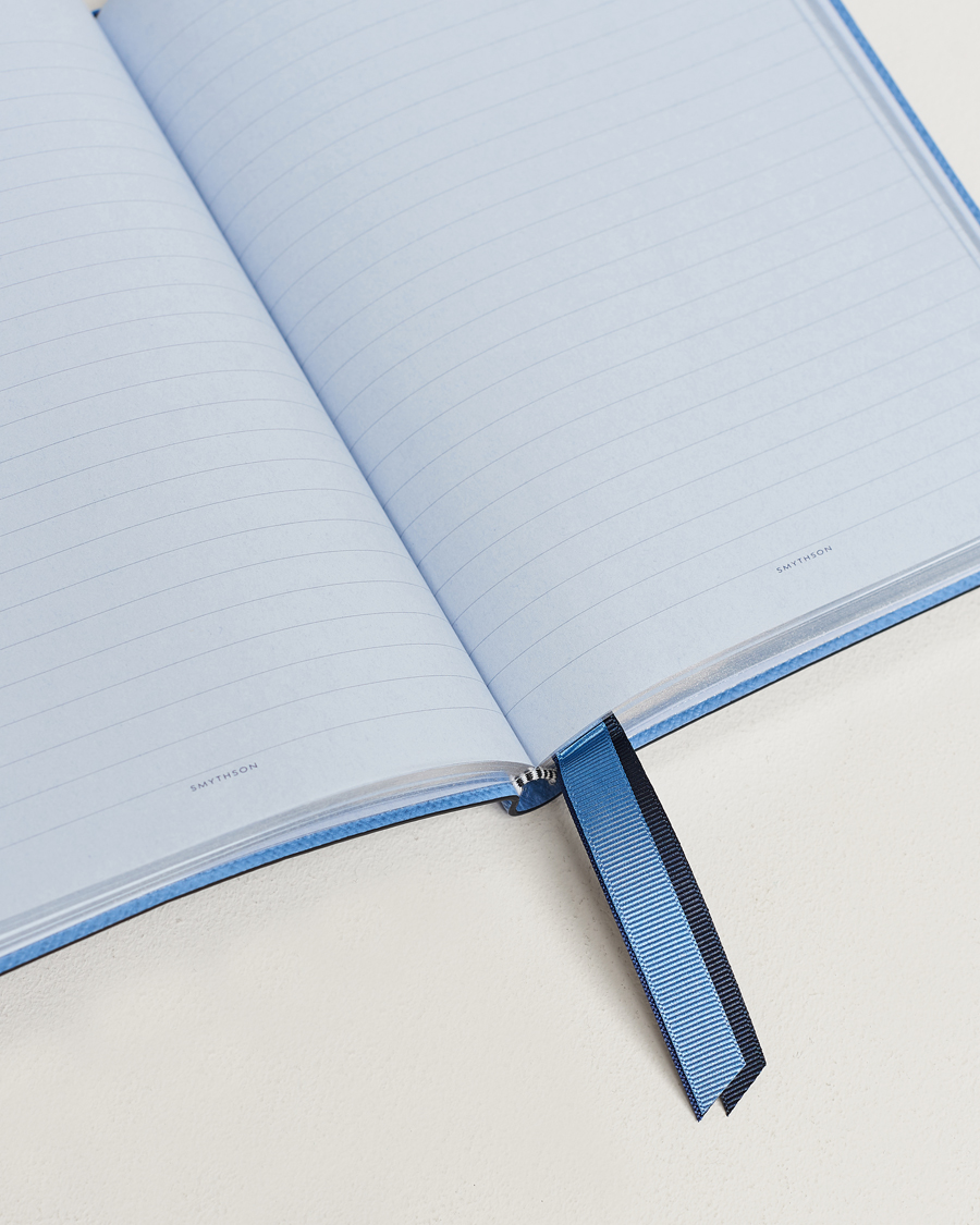 Men | Smythson Soho Notebook Ribbon Stripe Nile Blue | Smythson | Soho Notebook Ribbon Stripe Nile Blue
