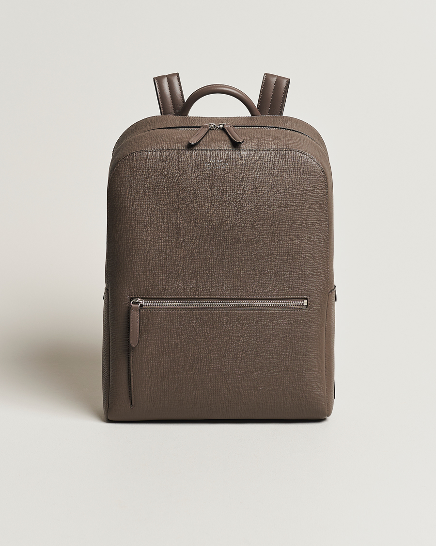 Men | Bags | Smythson | Ludlow Zip Around Backpack Dark Taupe