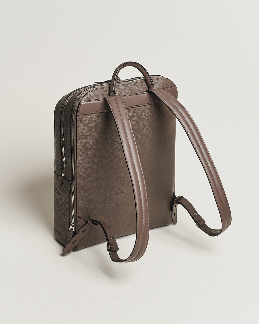 Men | Bags | Smythson | Ludlow Zip Around Backpack Dark Taupe