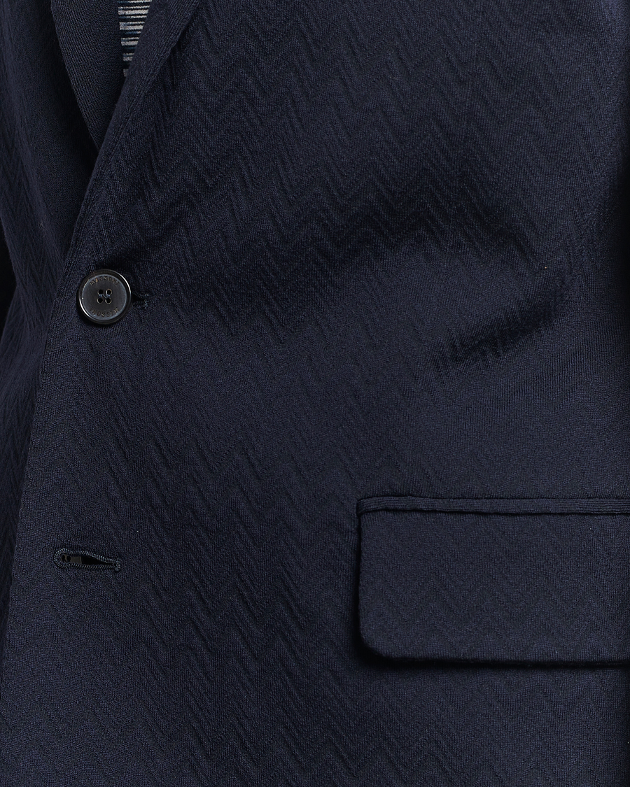 Men | Blazers | Missoni | Chevron Wool Blazer Navy