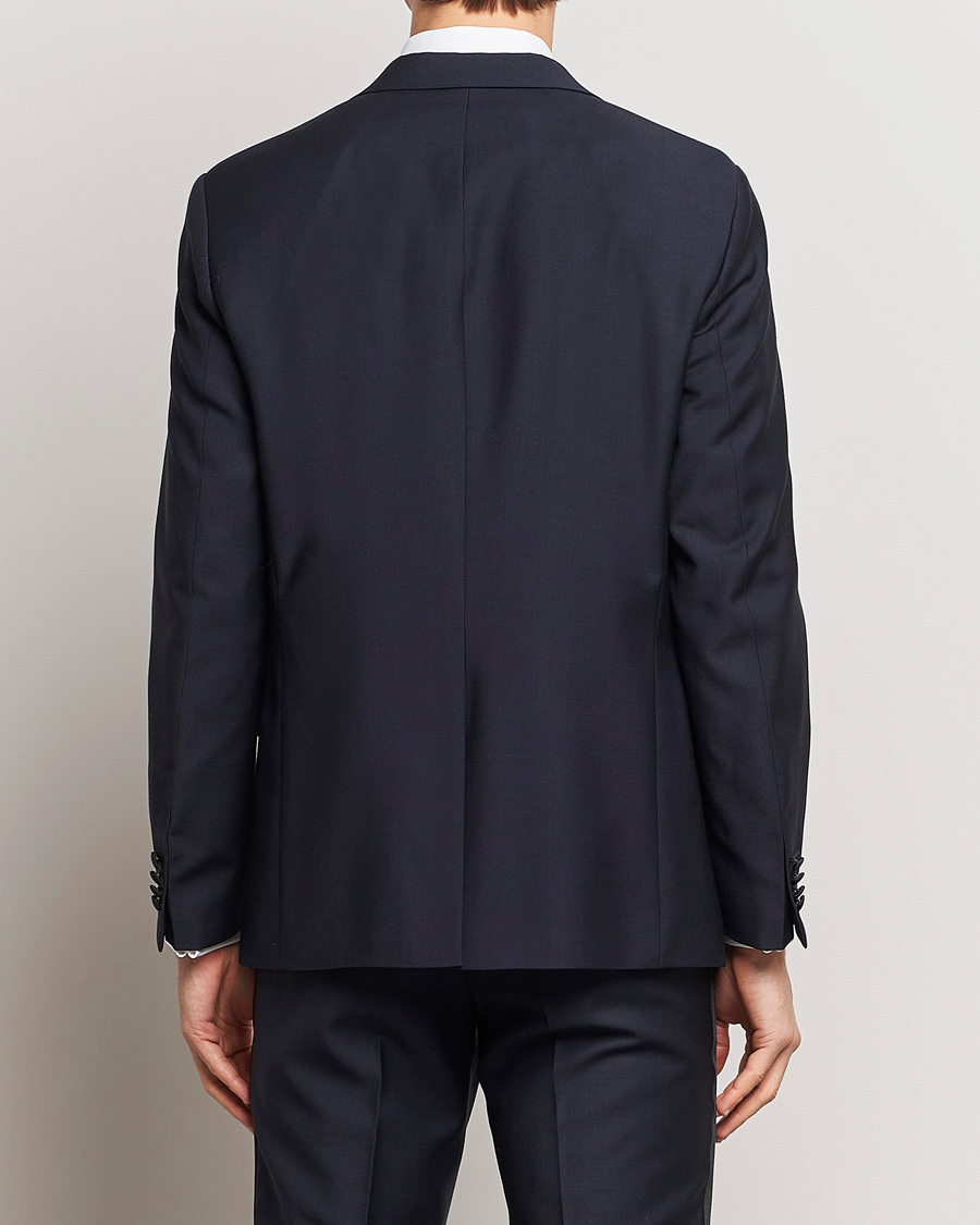 Men | Blazers | Oscar Jacobson | Frampton Wool Tuxedo Blazer Navy