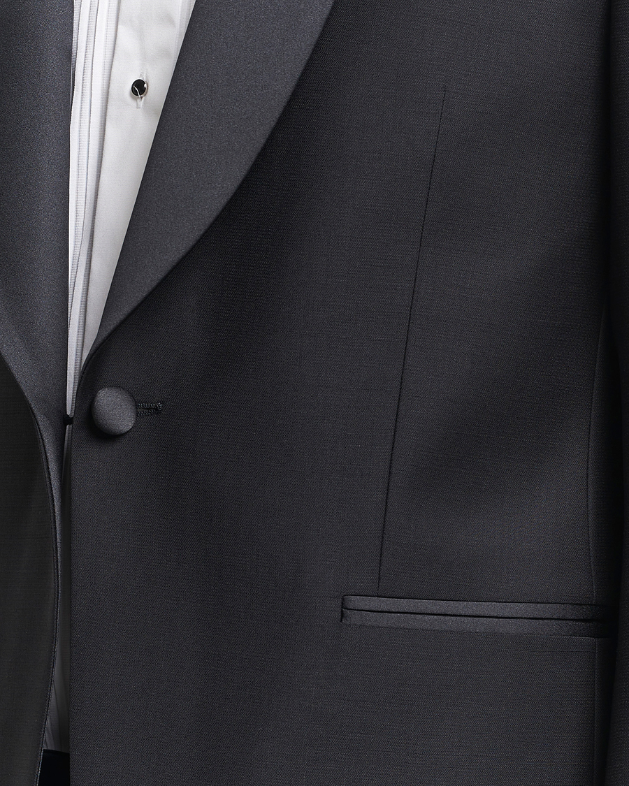 Men | Blazers | Oscar Jacobson | Figaro Wool Tuxedo Blazer Black