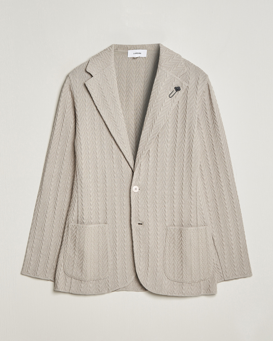 Men | Blazers | Lardini | Knitted Structure Cotton Blazer Beige