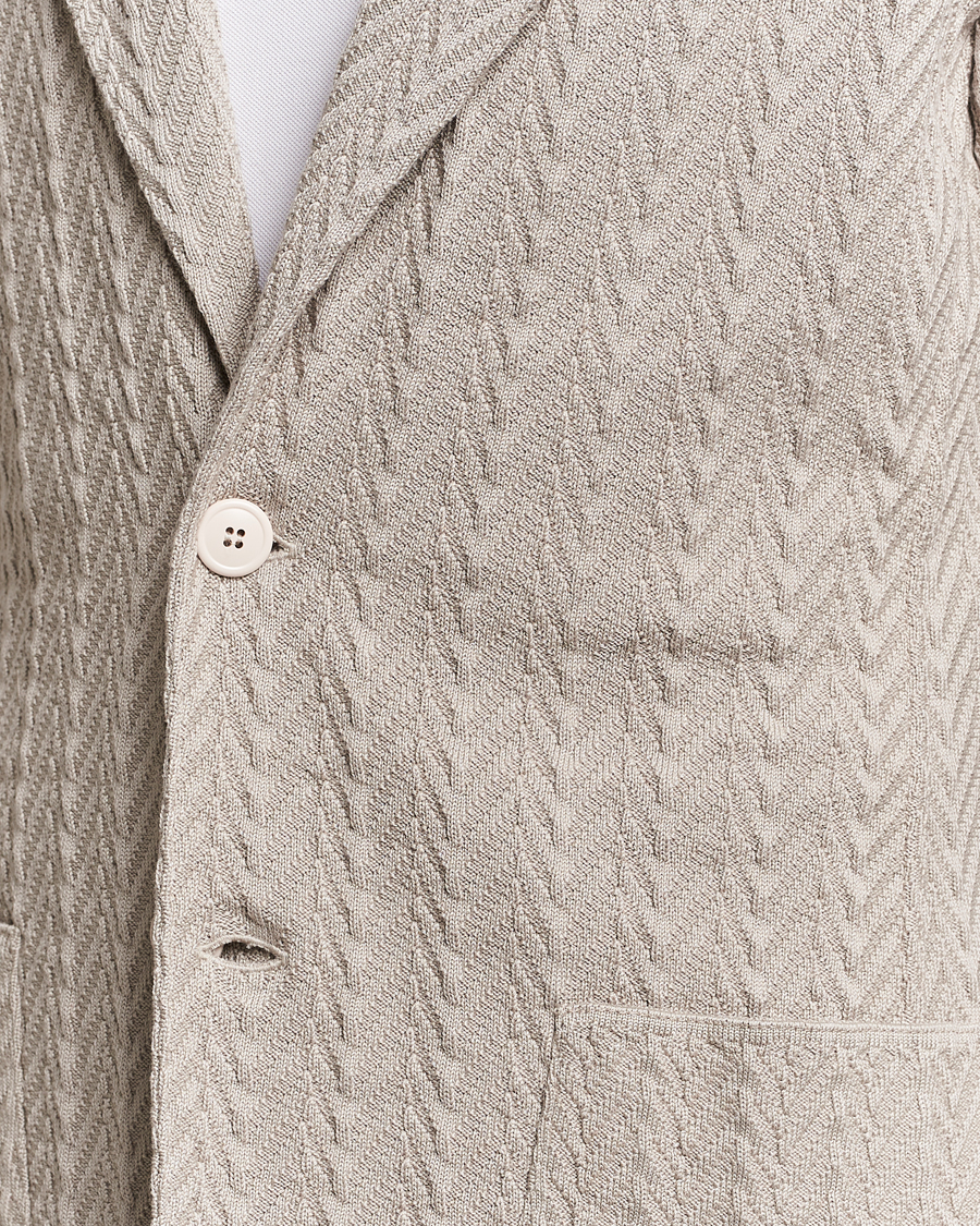 Men | Blazers | Lardini | Knitted Structure Cotton Blazer Beige