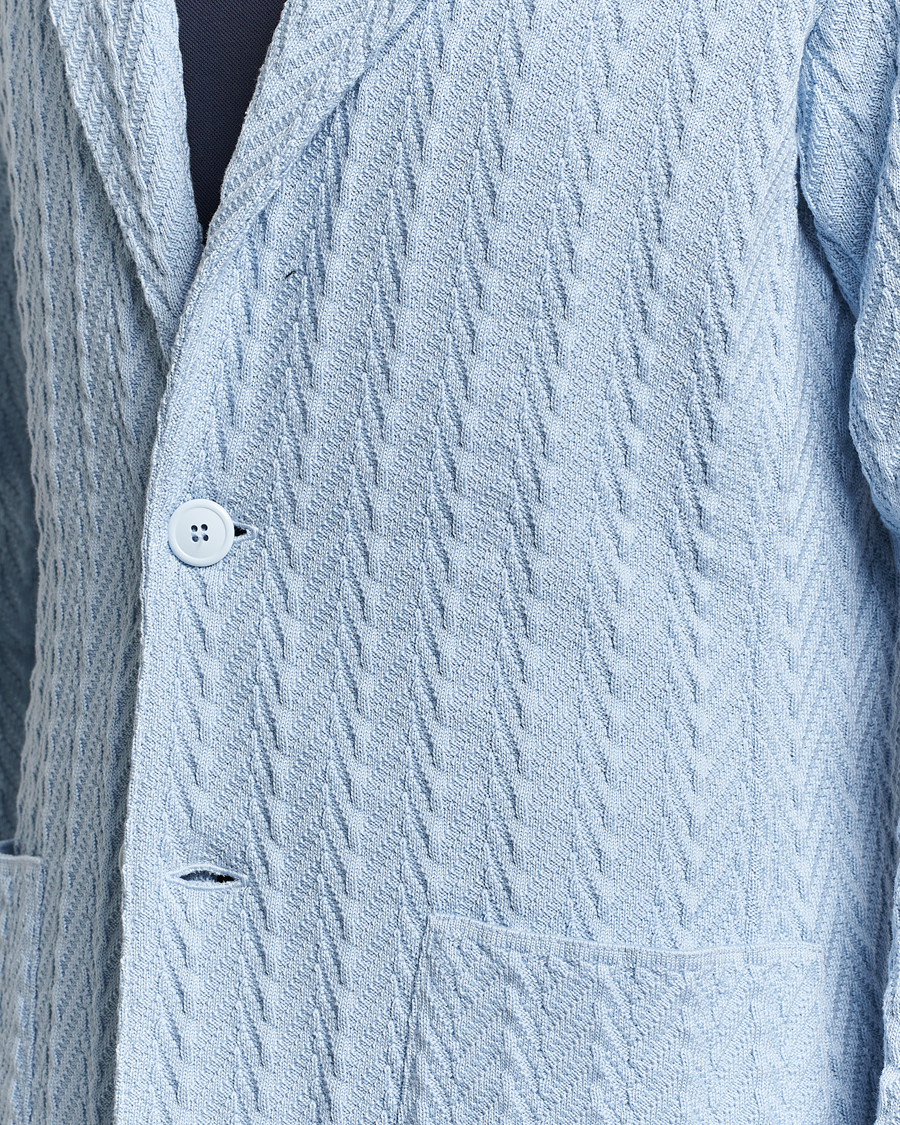 Men | Blazers | Lardini | Knitted Structure Cotton Blazer Light Blue