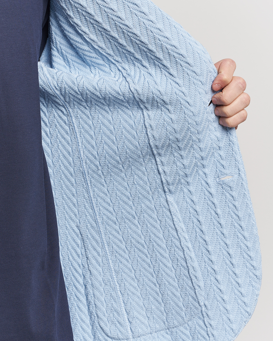 Men | Blazers | Lardini | Knitted Structure Cotton Blazer Light Blue