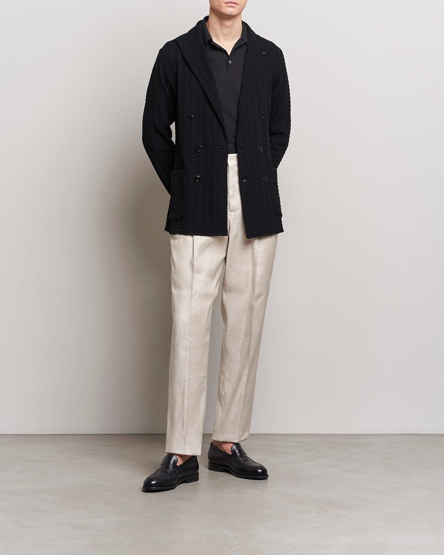 Men | Trousers | Lardini | Atos Pleated Linen Trousers Beige