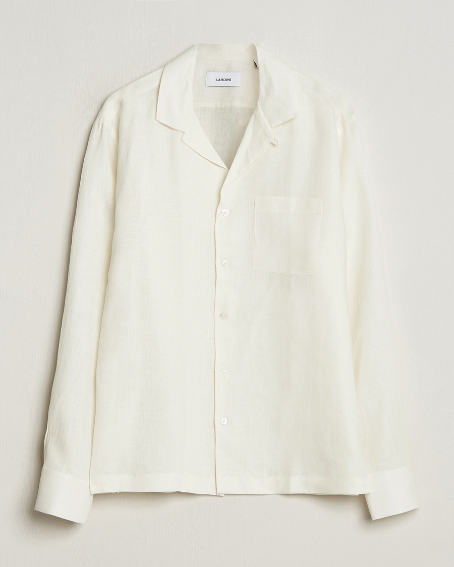 Men | Shirts | Lardini | Klop Linen Shirt Off White