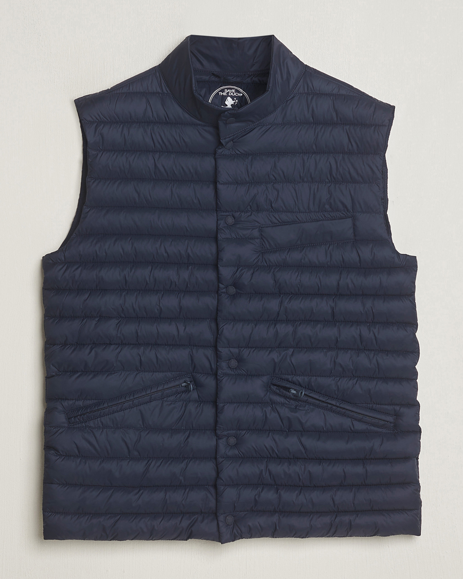 Men | Coats & Jackets | Save The Duck | Aiko Lightweigt Padded Vest Blue Black