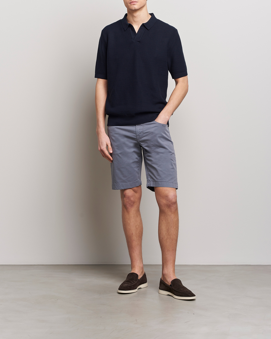 Men | Shorts | Jacob Cohën | Nicolas Cotton Gabardine Shorts Blue Grey