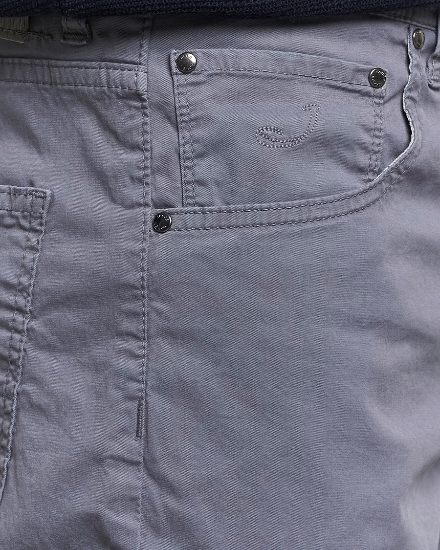 Men | Shorts | Jacob Cohën | Nicolas Cotton Gabardine Shorts Blue Grey