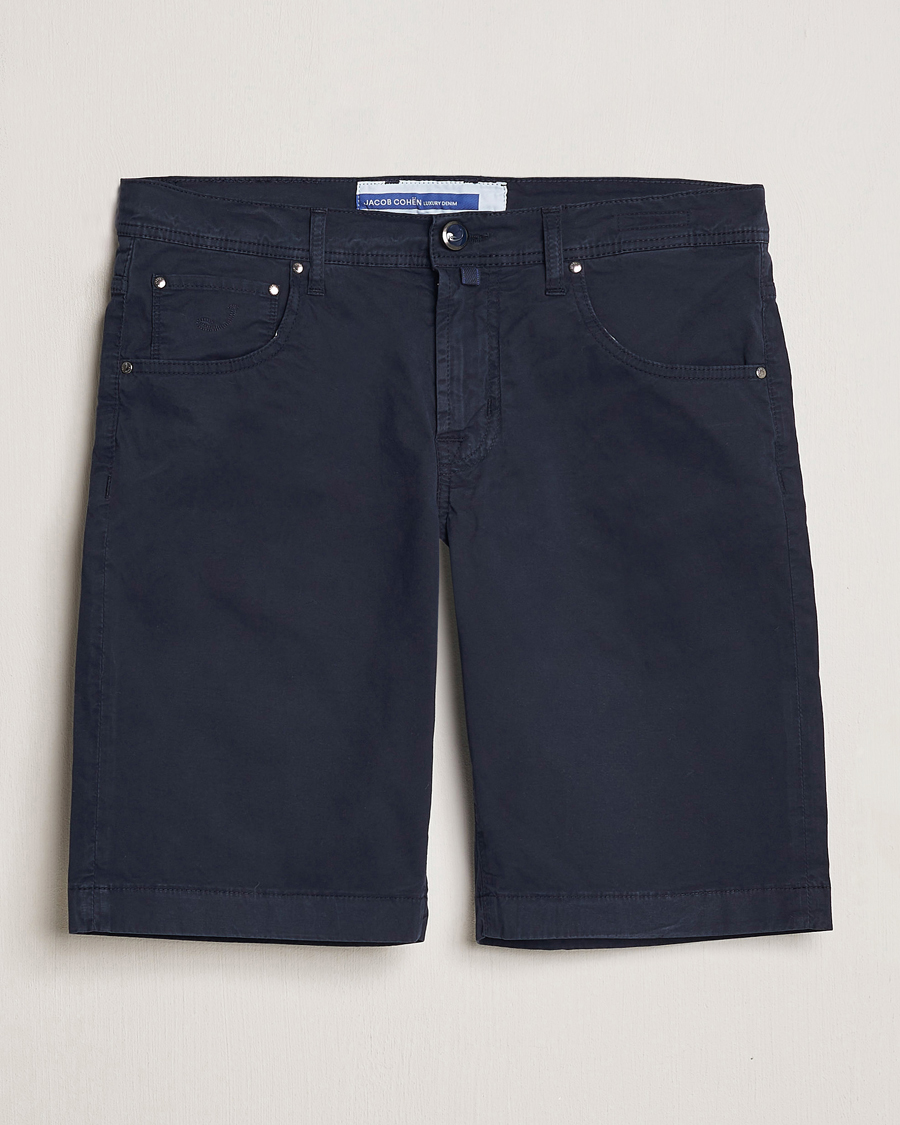 Men | Shorts | Jacob Cohën | Nicolas Cotton Gabardine Shorts Navy