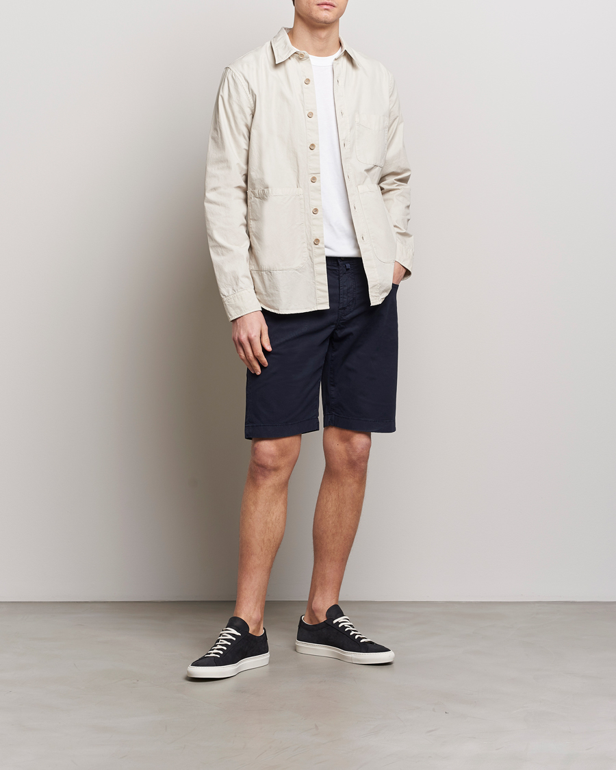 Men | Shorts | Jacob Cohën | Nicolas Cotton Gabardine Shorts Navy