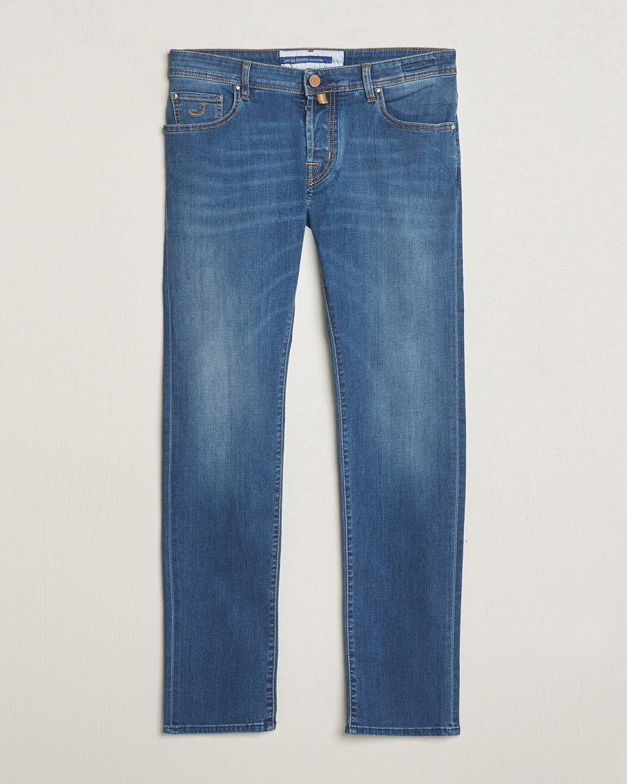 Men | Jeans | Jacob Cohën | Nick Slim Fit Stretch Jeans Mid Blue