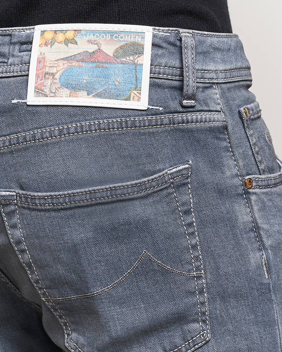 Men | Jeans | Jacob Cohën | Nick Naples Super Slim Stretch Jeans Light Grey