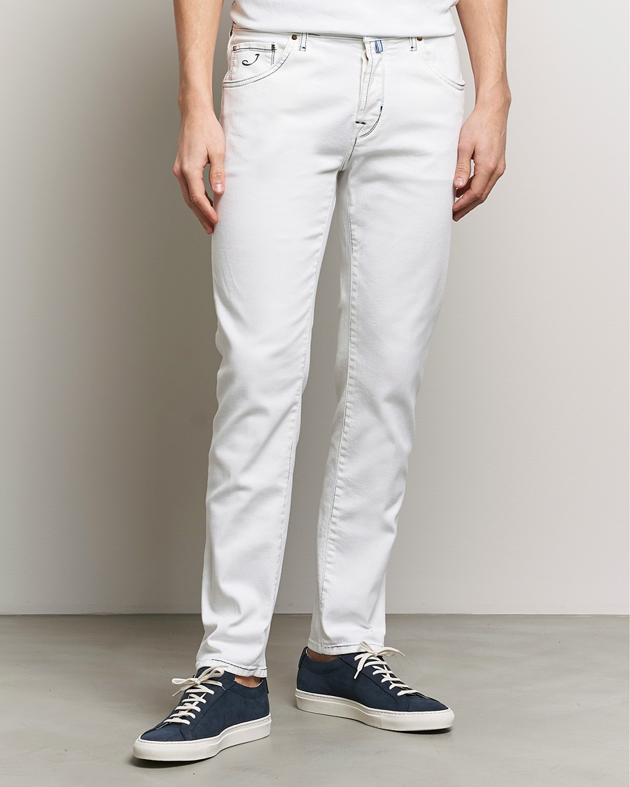 Men | Jeans | Jacob Cohën | Scott Portofino Slim Fit Stretch Jeans White