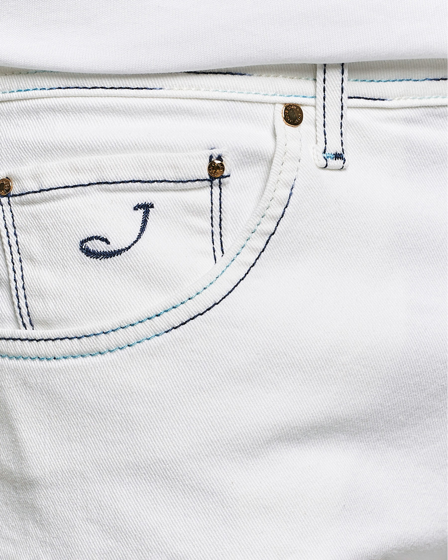 Men | Jeans | Jacob Cohën | Scott Portofino Slim Fit Stretch Jeans White