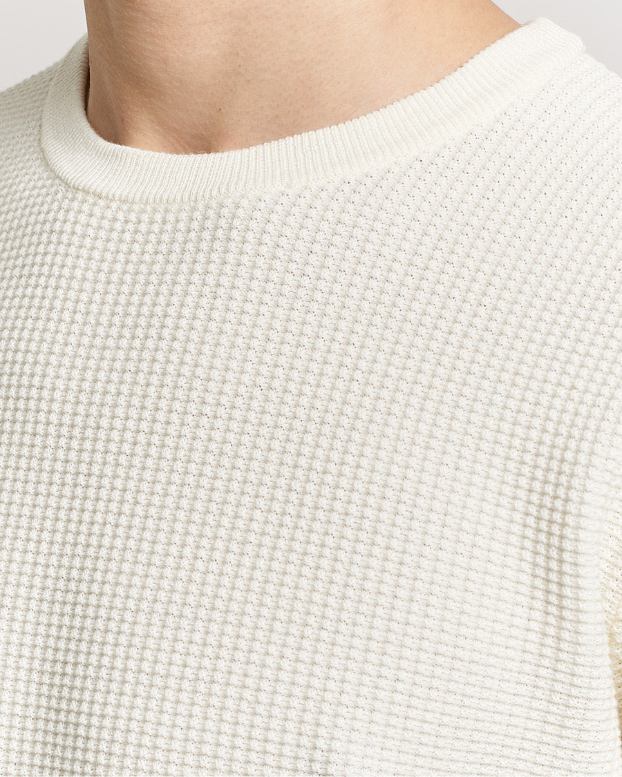 Men | Sweaters & Knitwear | Stenströms | Organic Cotton Crew Neck White