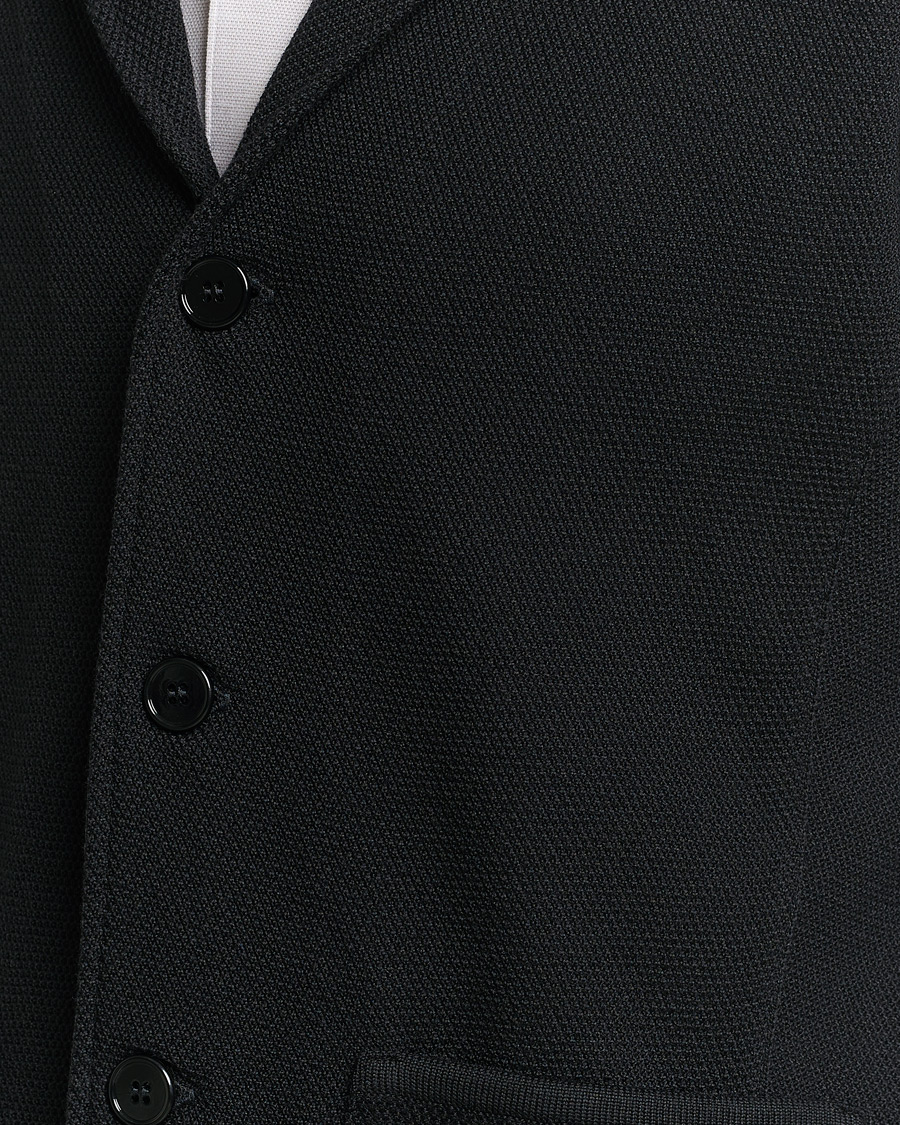 Men | Blazers | Stenströms | Merino Wool Texture Knitted Blazer Black
