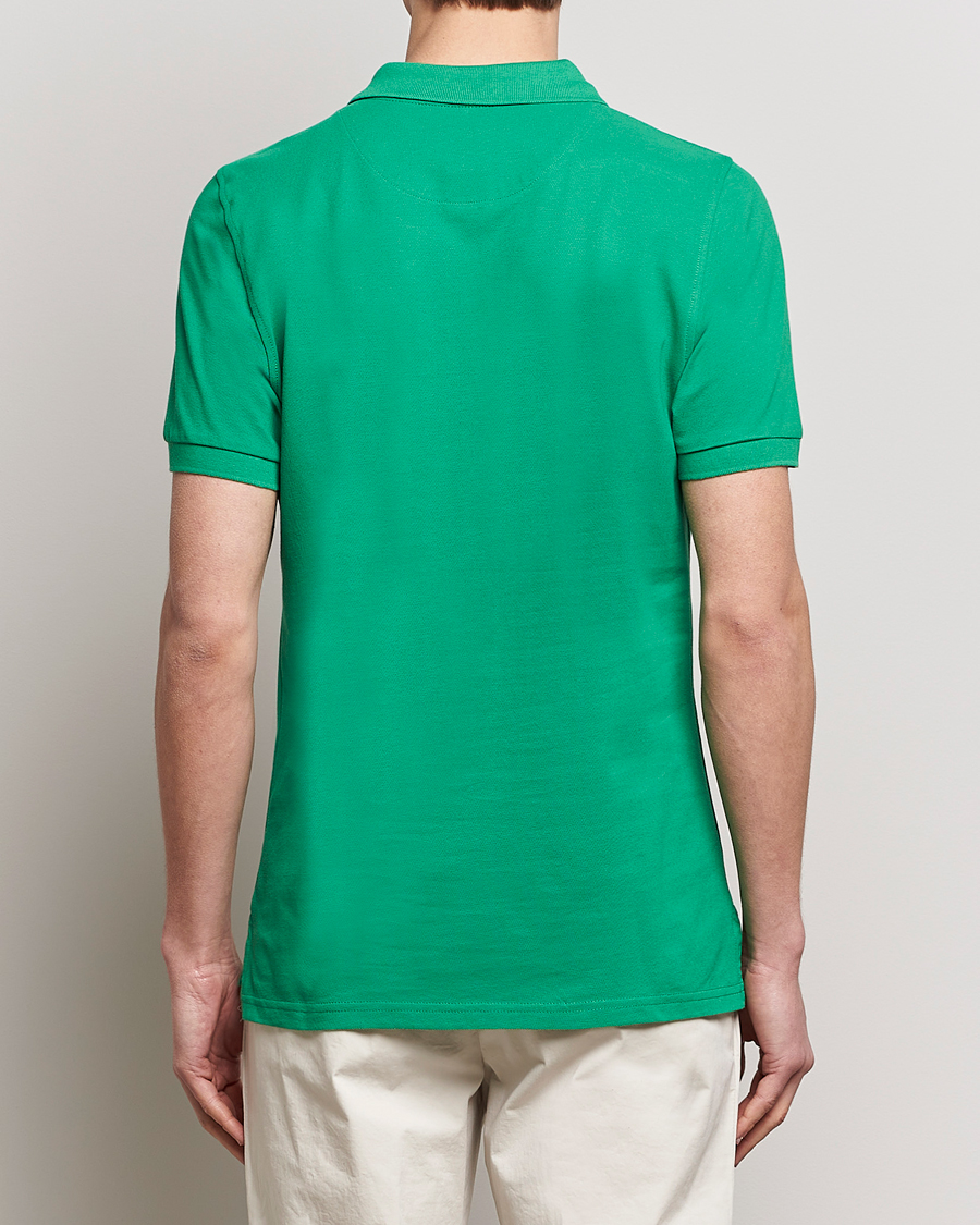 Men | Polo Shirts | Stenströms | Organic Cotton Piquet Polo Shirt Green