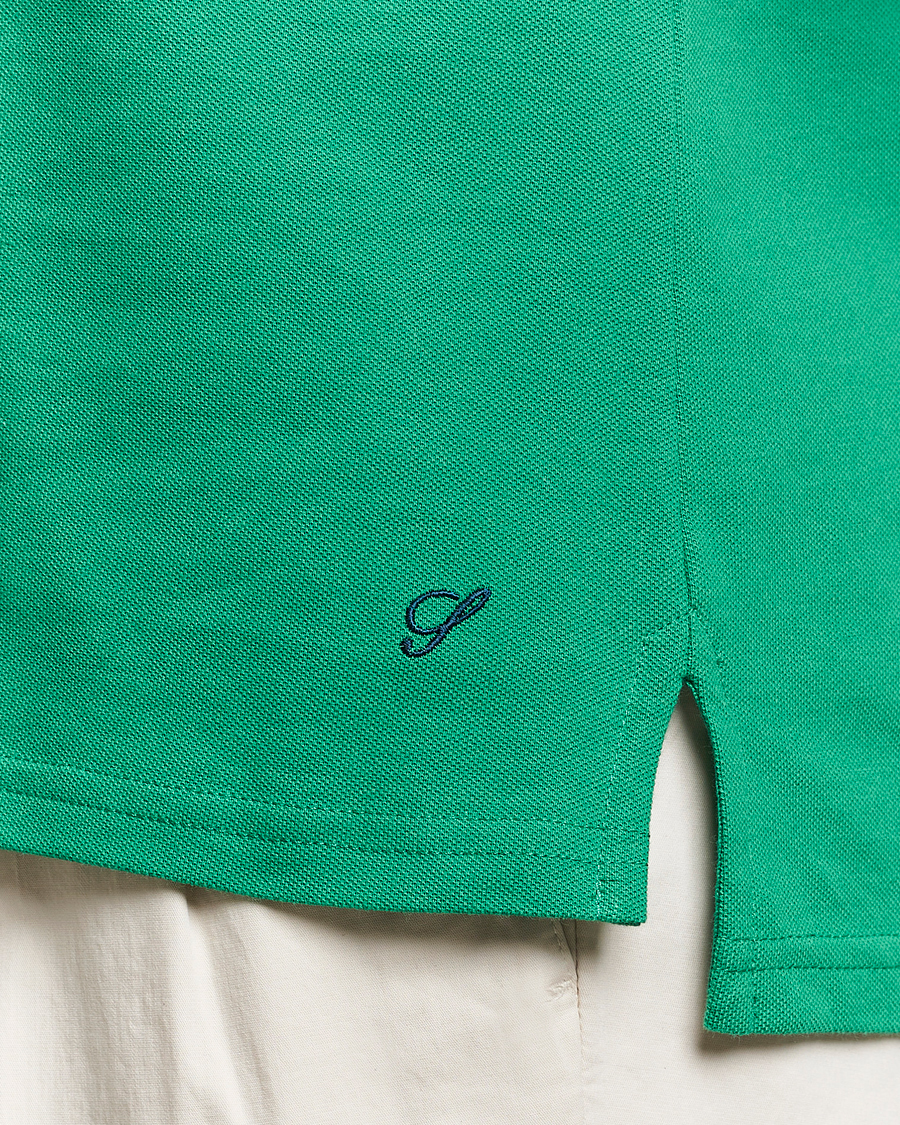 Men | Polo Shirts | Stenströms | Organic Cotton Piquet Polo Shirt Green