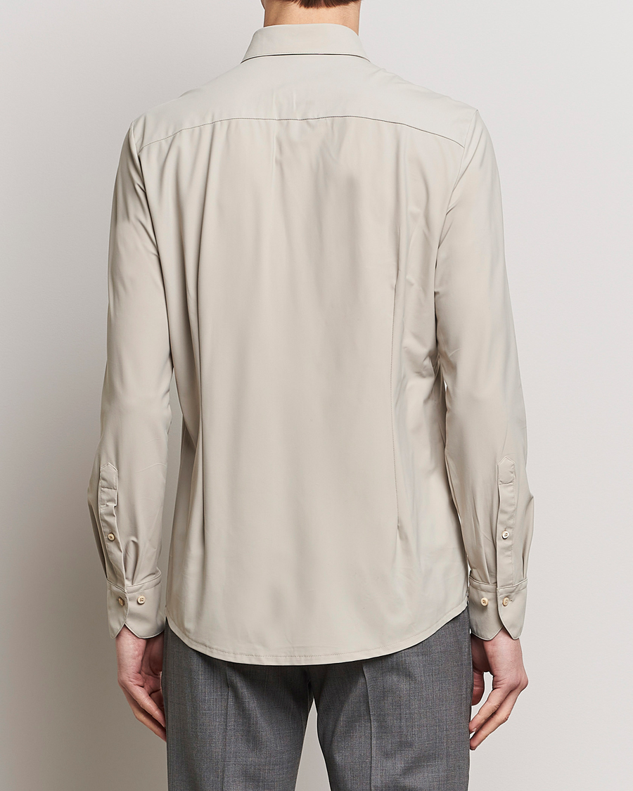 Men | Shirts | Stenströms | Slimline Cut Away 4-Way Stretch Shirt Clay