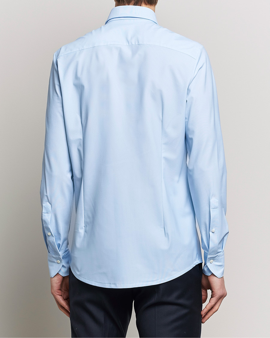 Men | Shirts | Stenströms | Slimline Micro Check Cut Away 4-Way Stretch Shirt Blue