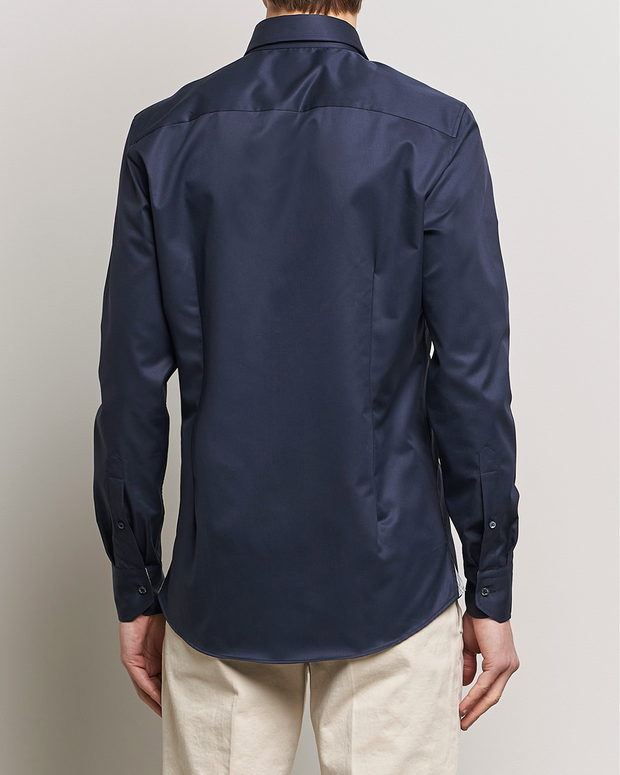 Men | Shirts | Stenströms | Slimline Multi Stripe Contrast Cut Away Shirt Navy