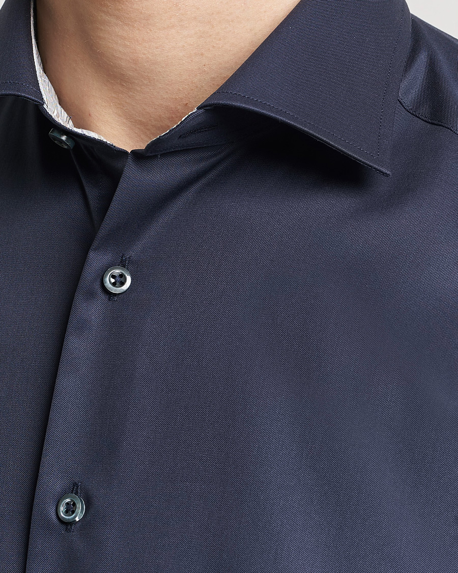 Men | Shirts | Stenströms | Slimline Multi Stripe Contrast Cut Away Shirt Navy