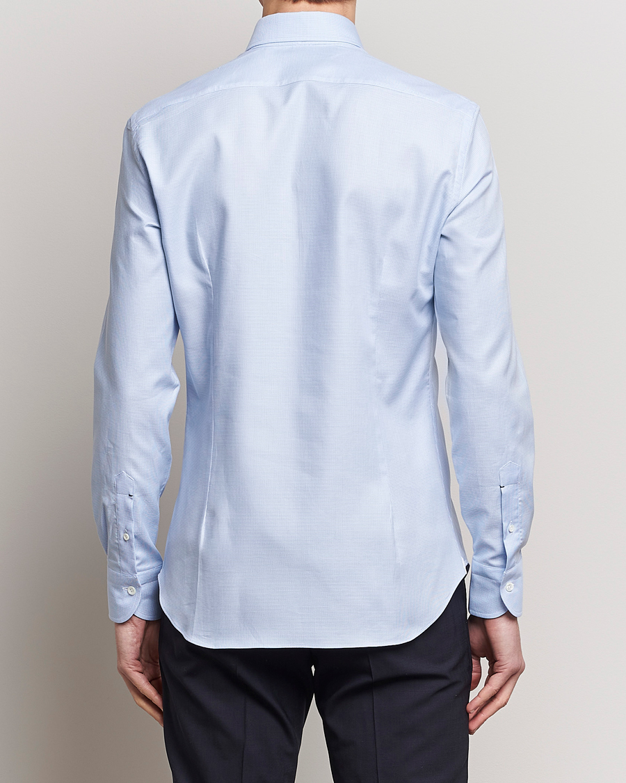 Men | Shirts | Mazzarelli | Soft Cotton Texture Button Down Shirt Light Blue