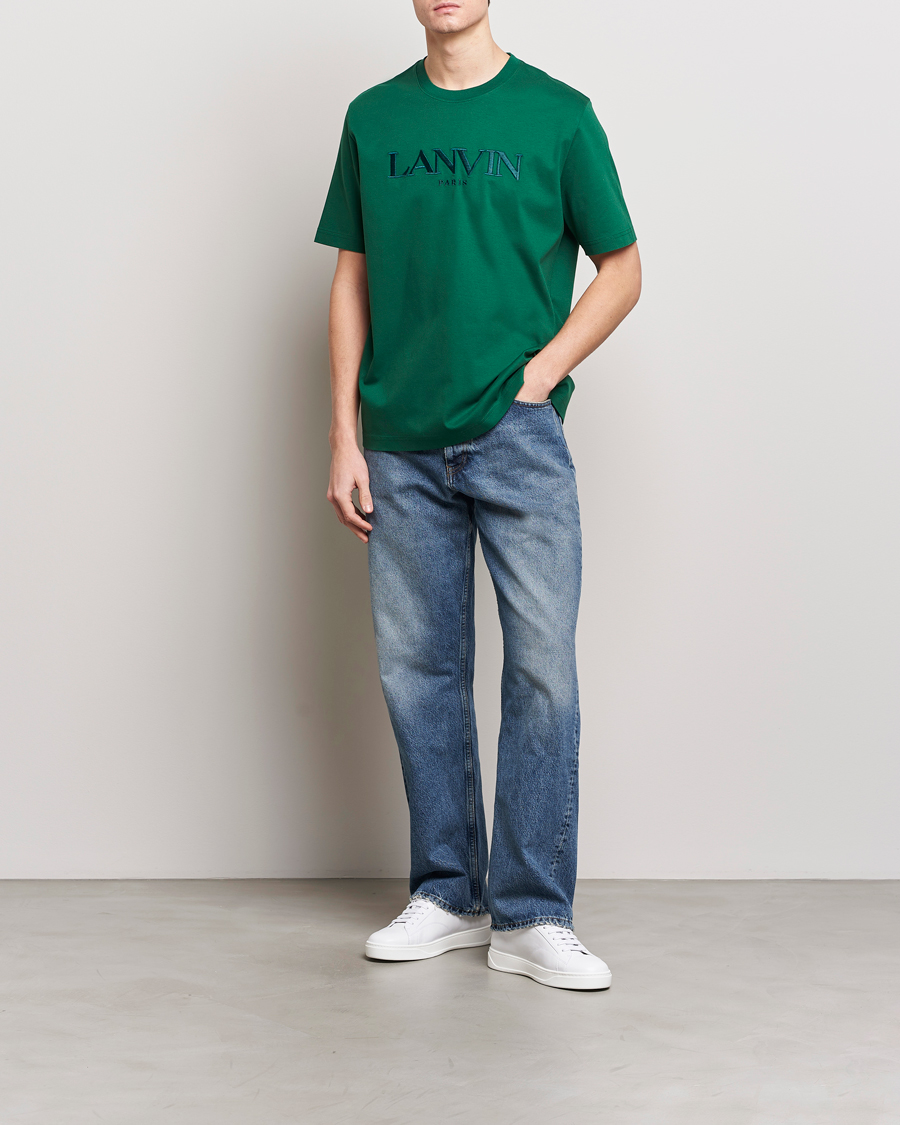 Men | T-Shirts | Lanvin | Paris Classic Logo T-Shirt Bottle Green