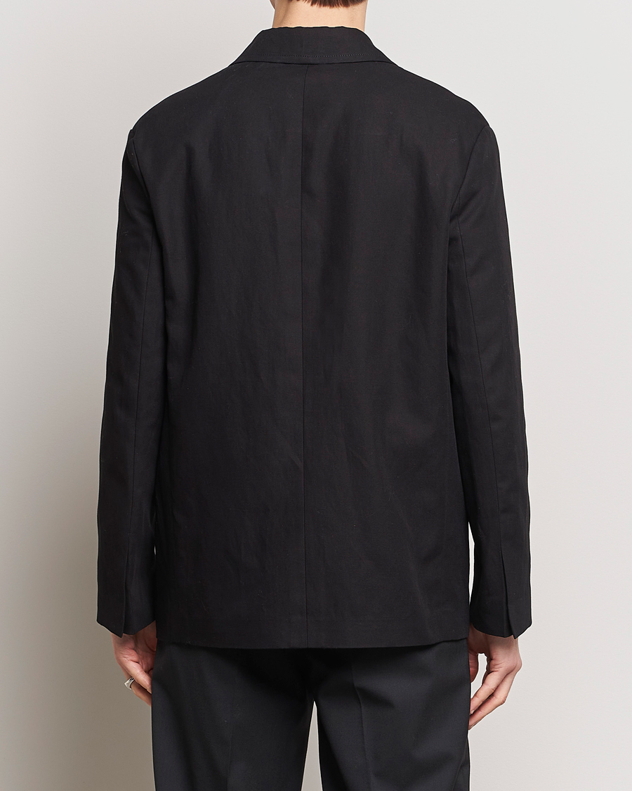 Men | Blazers | Lanvin | Deconstructed Cotton/Linen Blazer Black