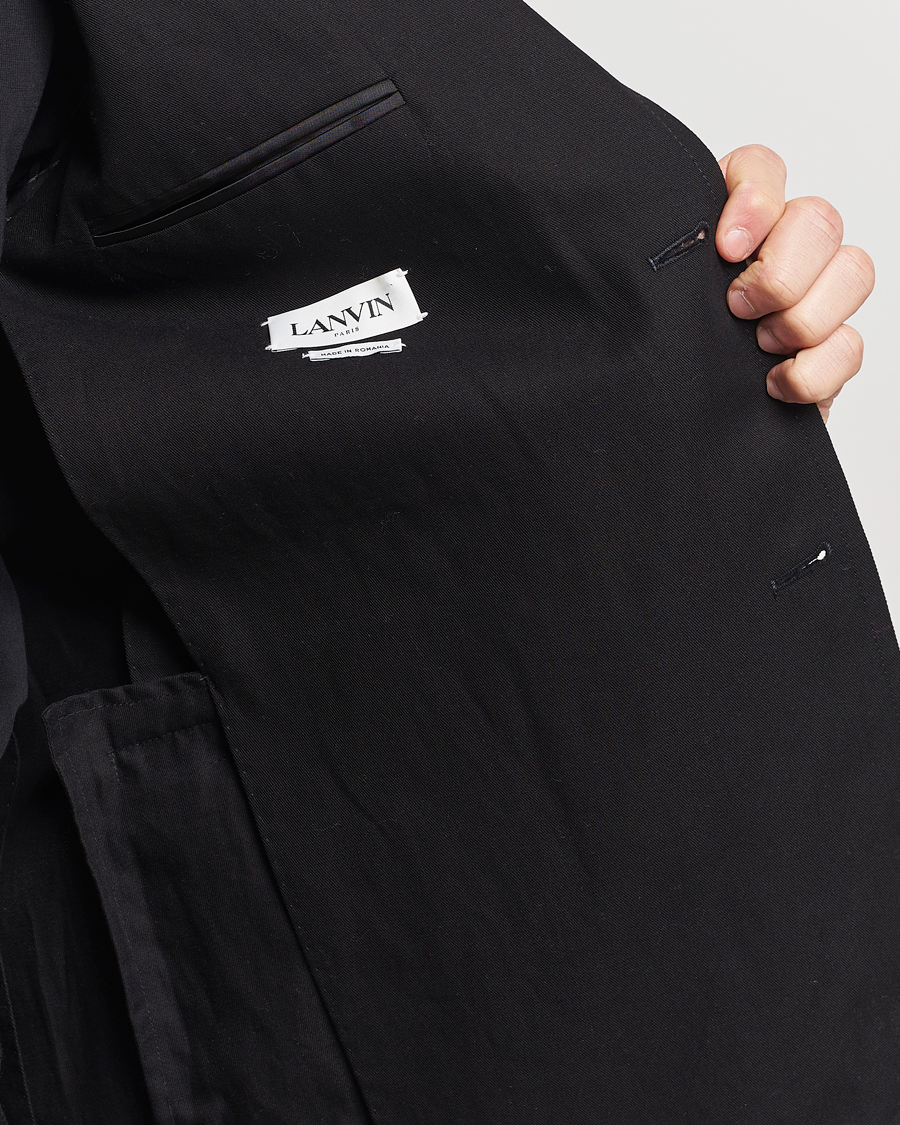 Men | Blazers | Lanvin | Deconstructed Cotton/Linen Blazer Black