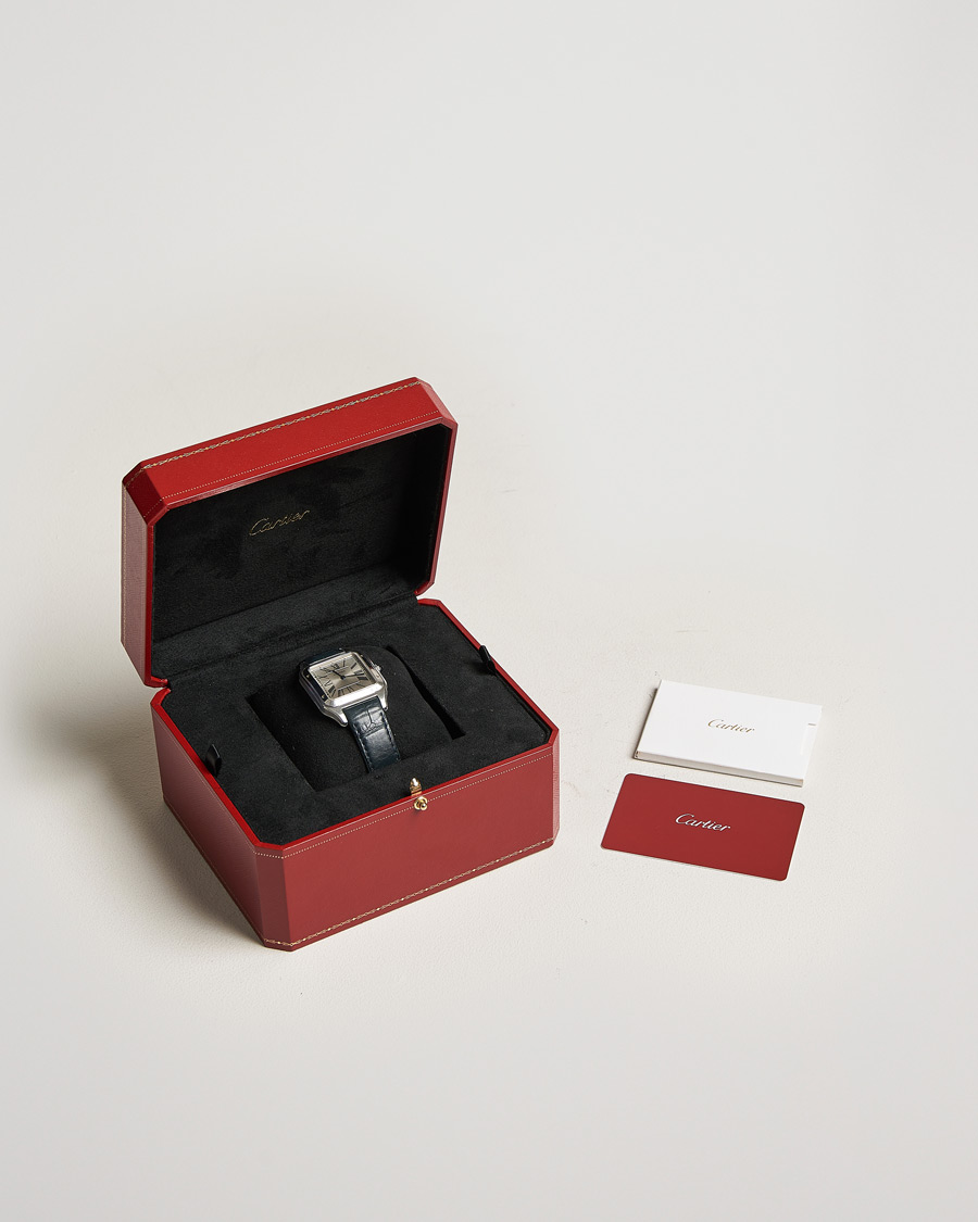Men | Cartier Pre-Owned Santos Dumont WSSA0022 Silver | Cartier Pre-Owned | Santos Dumont WSSA0022 Silver