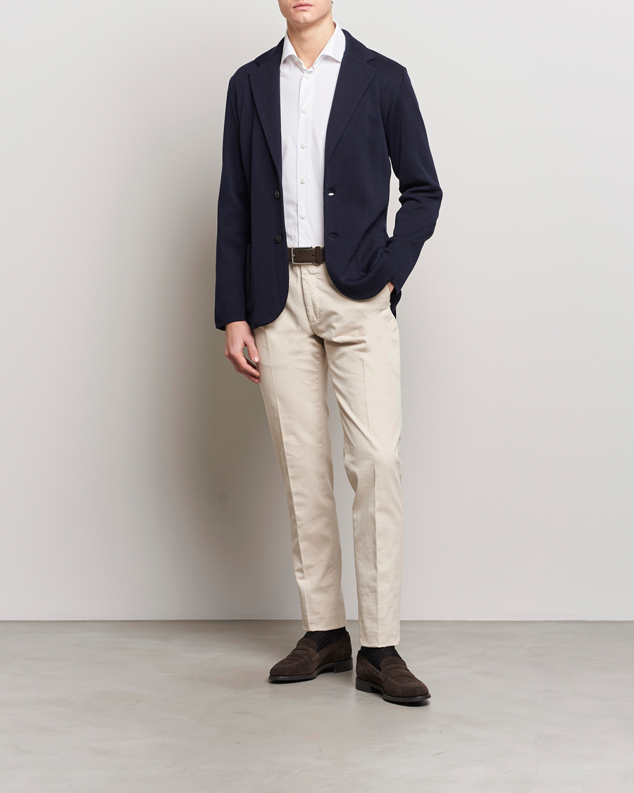 Men | Blazers | Lardini | Knitted Wool Blazer Navy