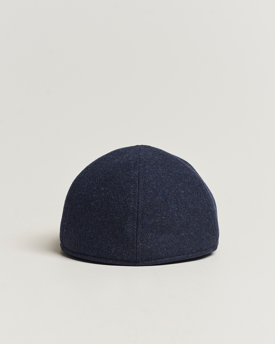 Men | Hats & Caps | Wigéns | Pub Cap Melton Wool Blue Melange