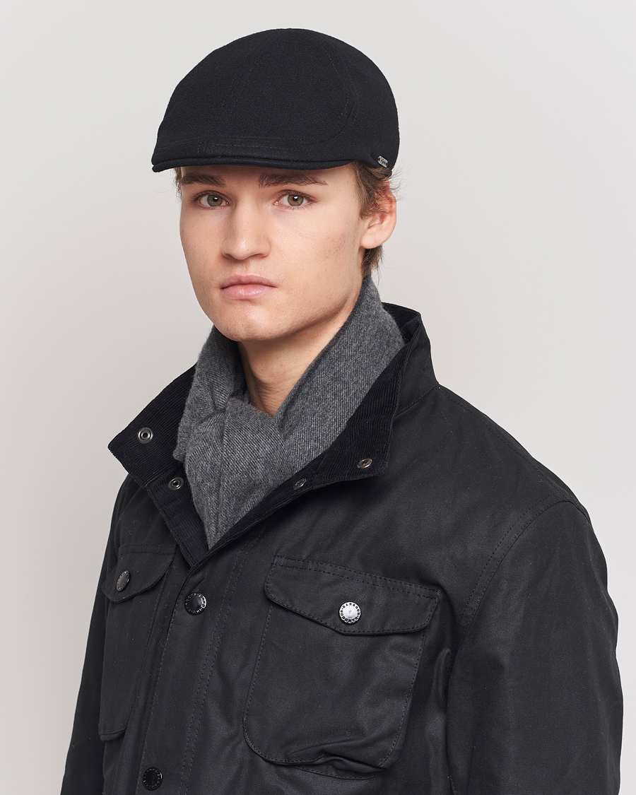 Men | Hats & Caps | Wigéns | Pub Cap Melton Wool Black